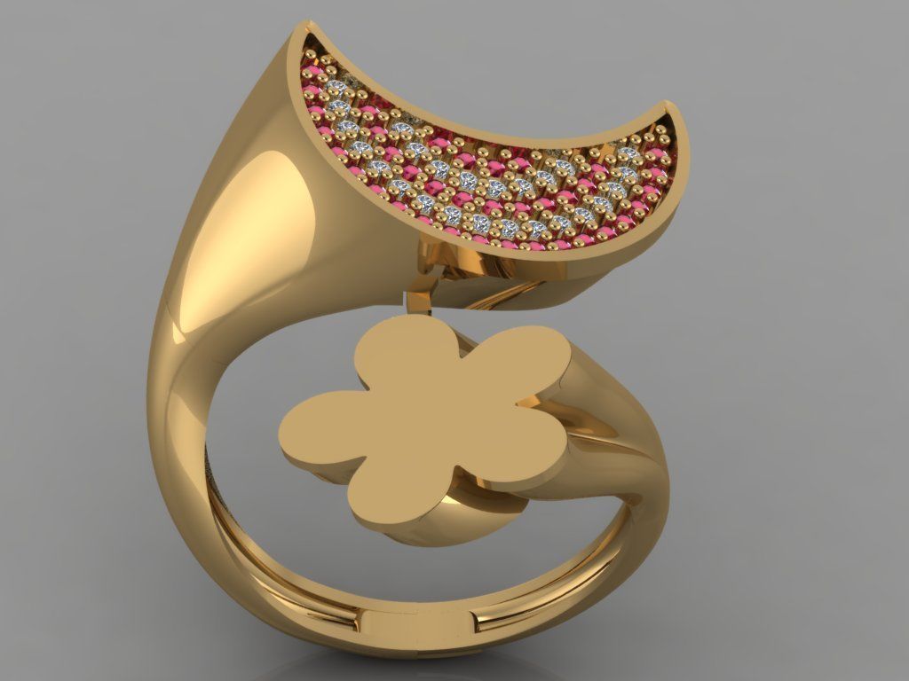 GC GOLD TW0102- Diamond ring  3D print model_3