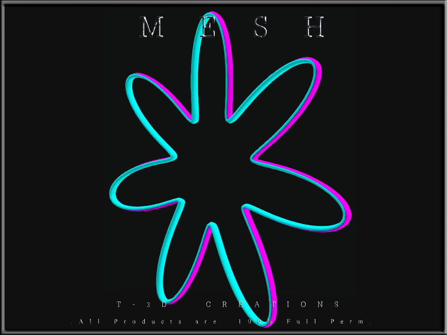 Wire Flower  Low-poly 3D model_1