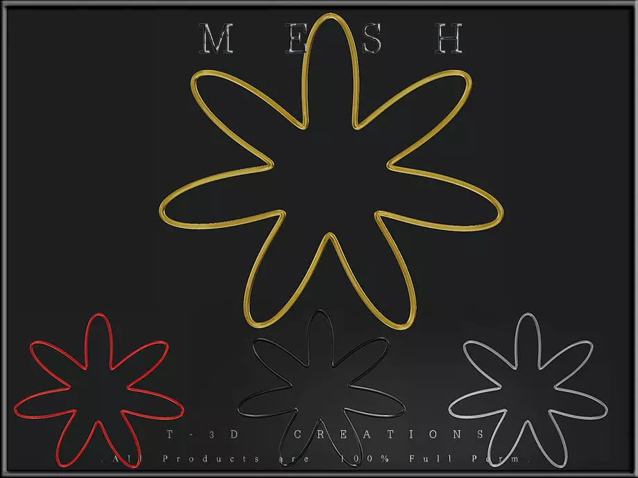 Wire Flower  Low-poly 3D model_0