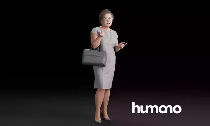 Humano Elegant woman standing and talking 0314 3D model