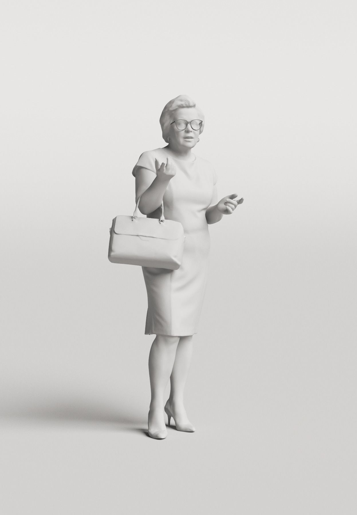 Humano Elegant woman standing and talking 0314 3D model_3