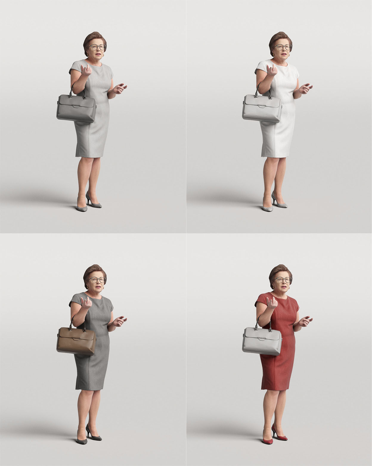 Humano Elegant woman standing and talking 0314 3D model_4