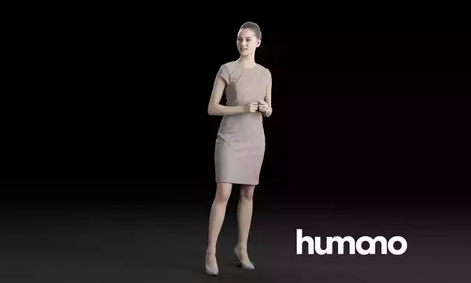 Humano Elegant woman standing and talking 0316 3D model