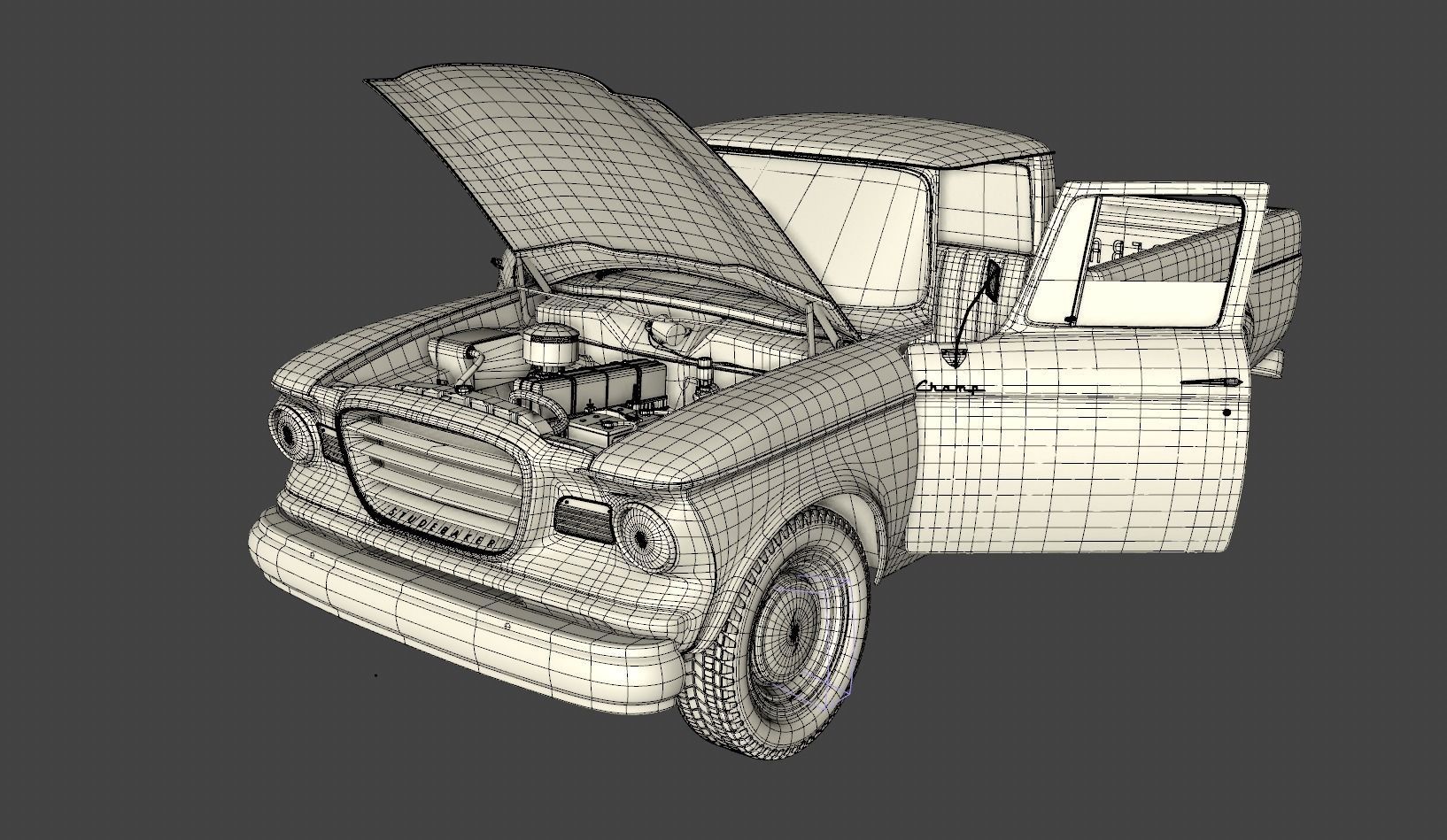 STUDEBAKER CHAMP 1964 3D model_27
