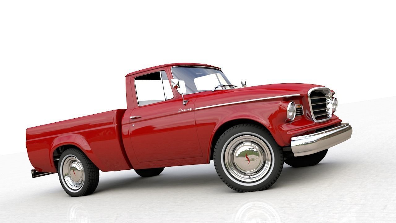 STUDEBAKER CHAMP 1964 3D model_5