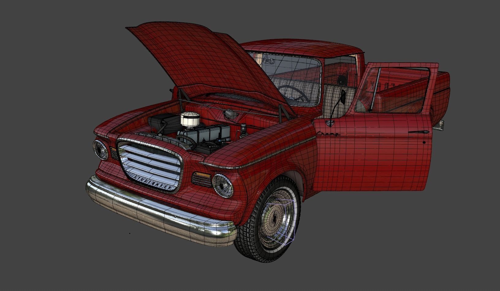 STUDEBAKER CHAMP 1964 3D model_25