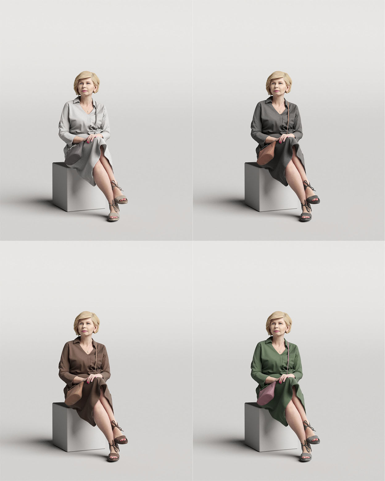 Humano Elegant woman sitting nad talking 0318 3D model_4