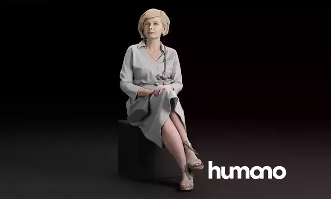 Humano Elegant woman sitting nad talking 0318 3D model