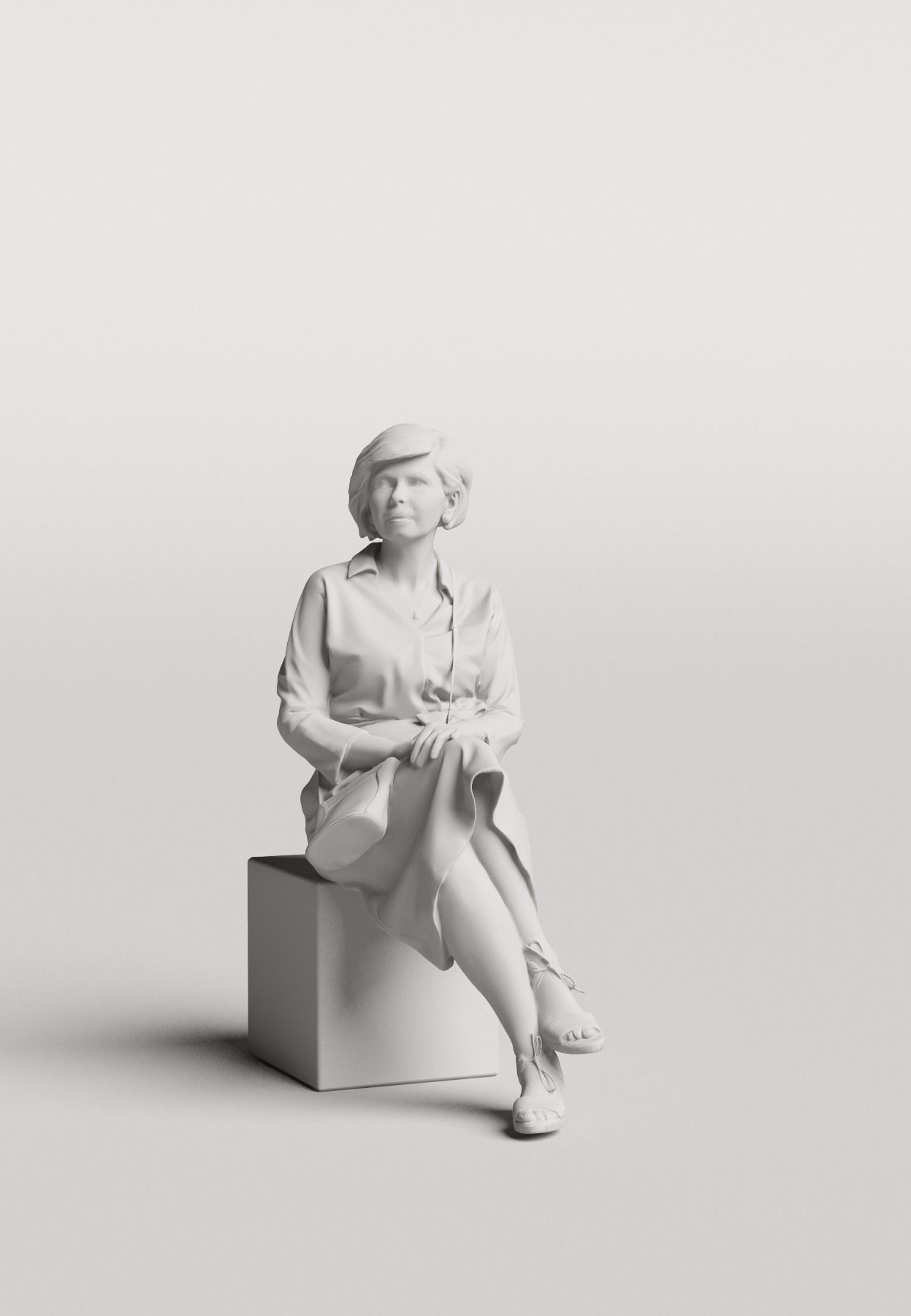 Humano Elegant woman sitting nad talking 0318 3D model_3