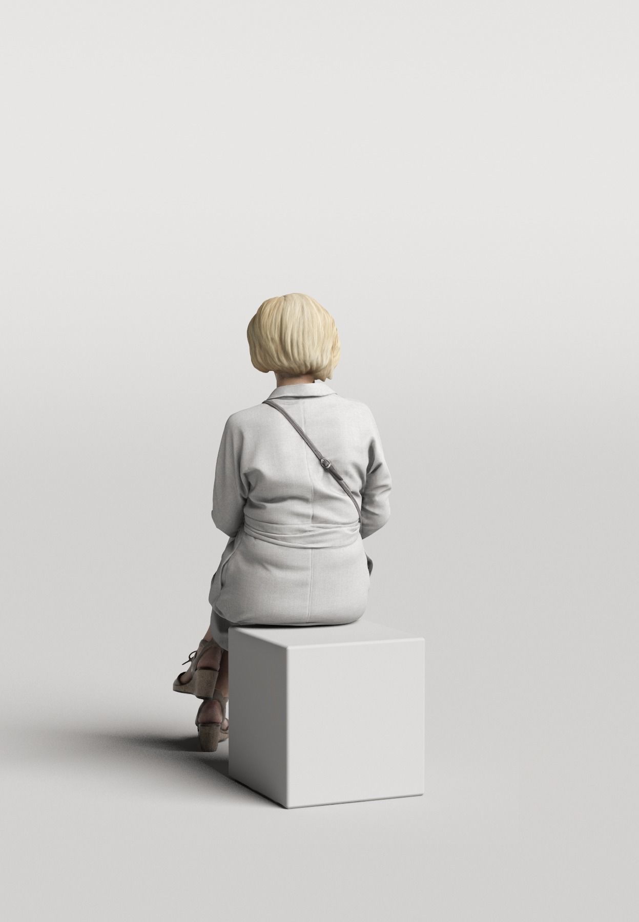 Humano Elegant woman sitting nad talking 0318 3D model_2