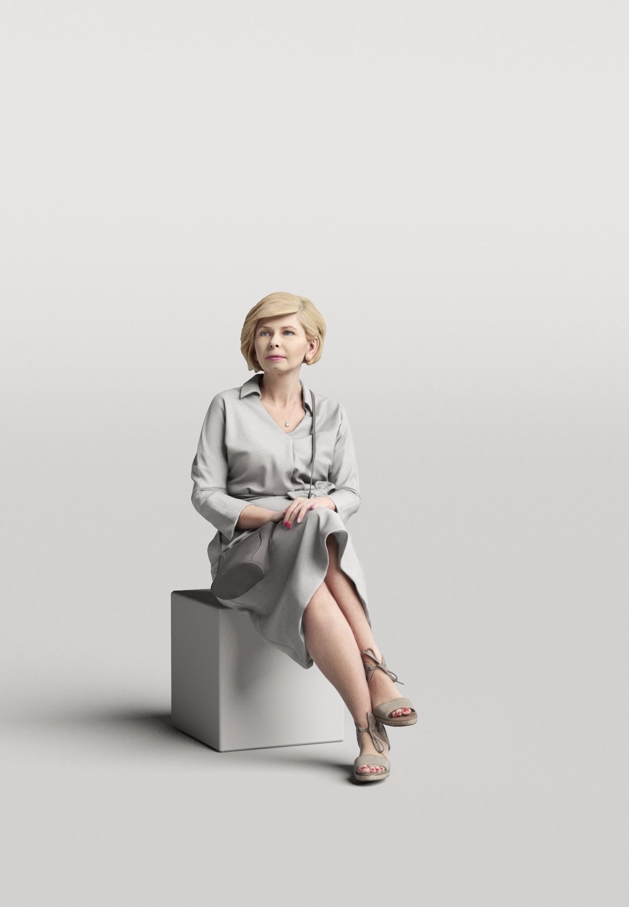 Humano Elegant woman sitting nad talking 0318 3D model_1