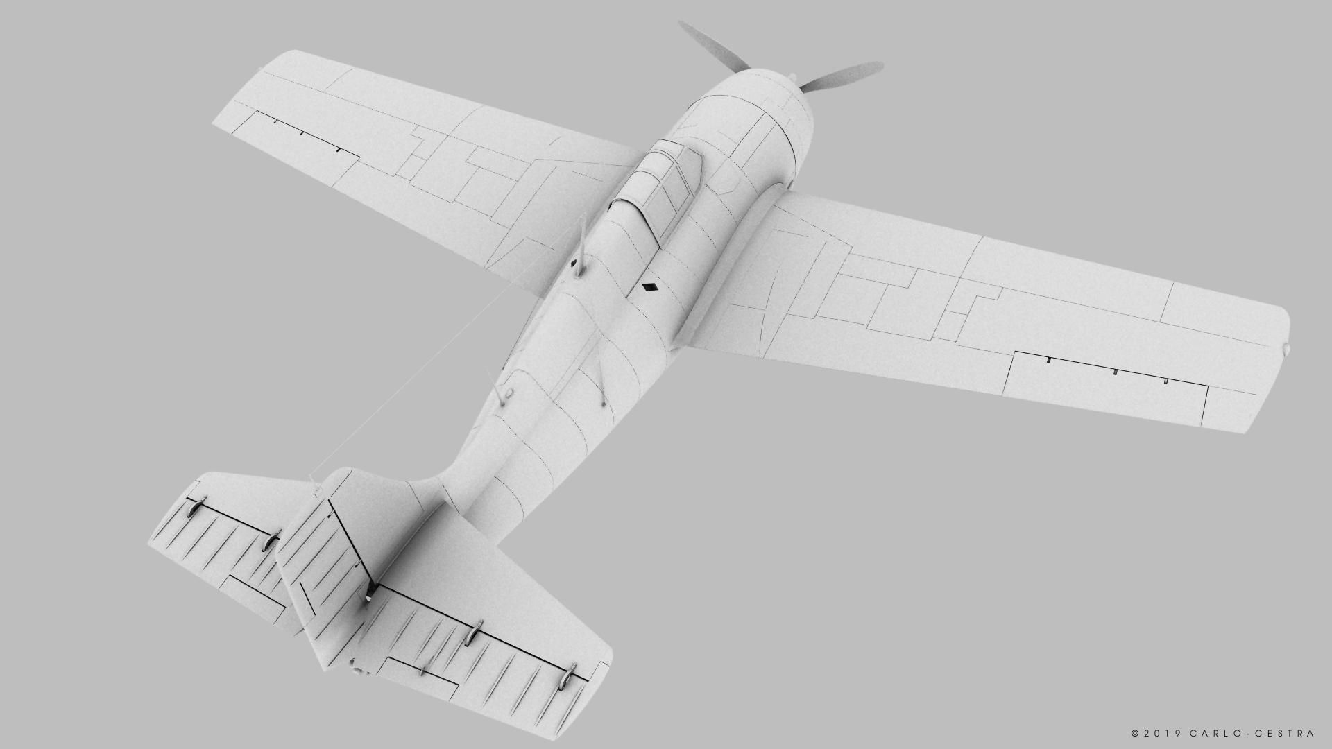 F4F-3 WILDCAT F1 -Felix-  Low-poly 3D model_32