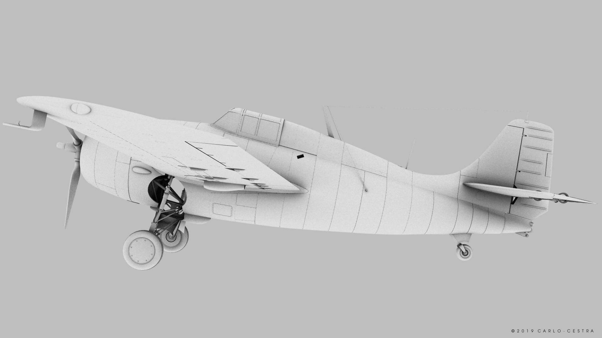 F4F-3 WILDCAT F1 -Felix-  Low-poly 3D model_42