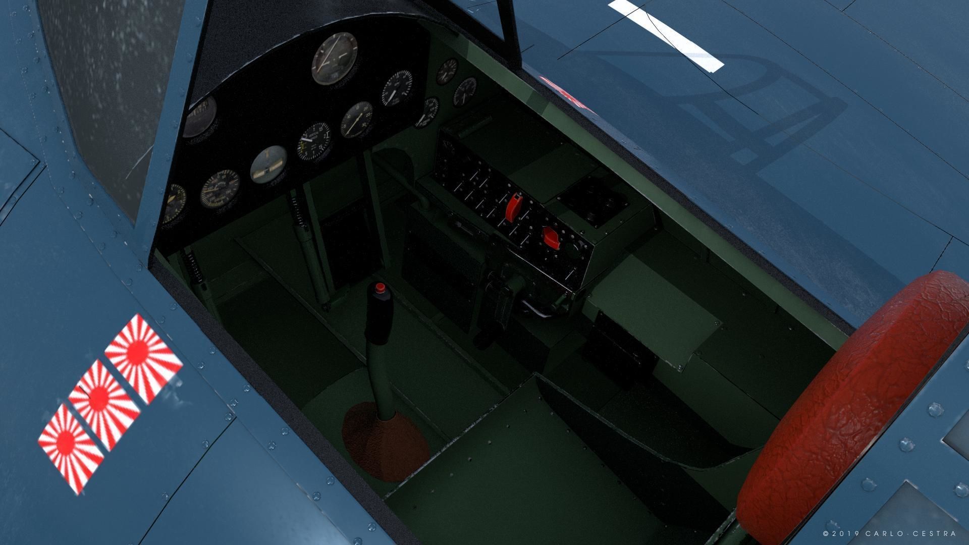 F4F-3 WILDCAT F1 -Felix-  Low-poly 3D model_20