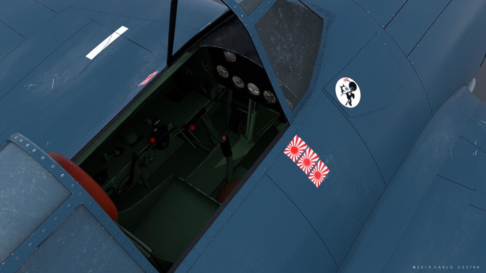 F4F-3 WILDCAT F1 -Felix-  Low-poly 3D model_22
