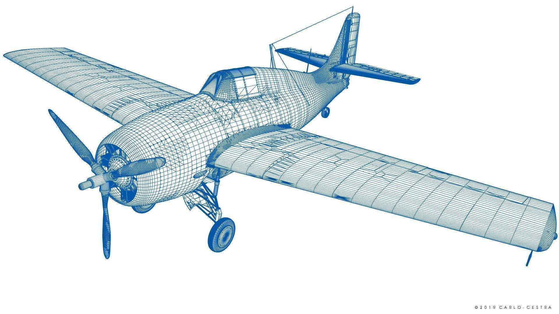 F4F-3 WILDCAT F1 -Felix-  Low-poly 3D model_61