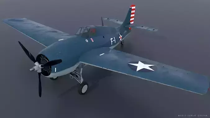 F4F-3 WILDCAT F1 -Felix-  Low-poly 3D model
