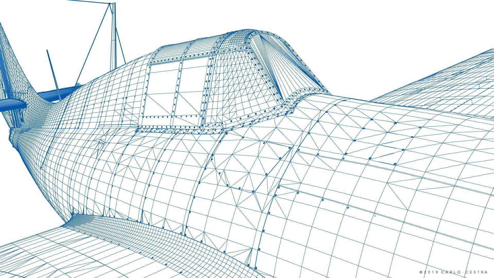 F4F-3 WILDCAT F1 -Felix-  Low-poly 3D model_56