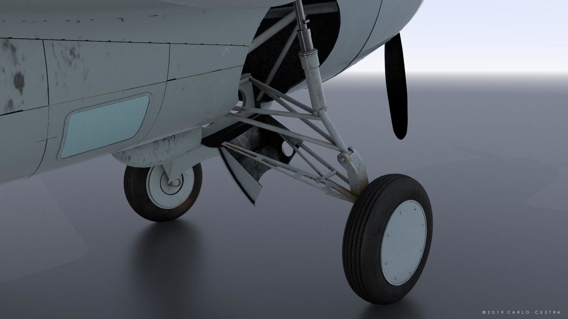 F4F-3 WILDCAT F1 -Felix-  Low-poly 3D model_12