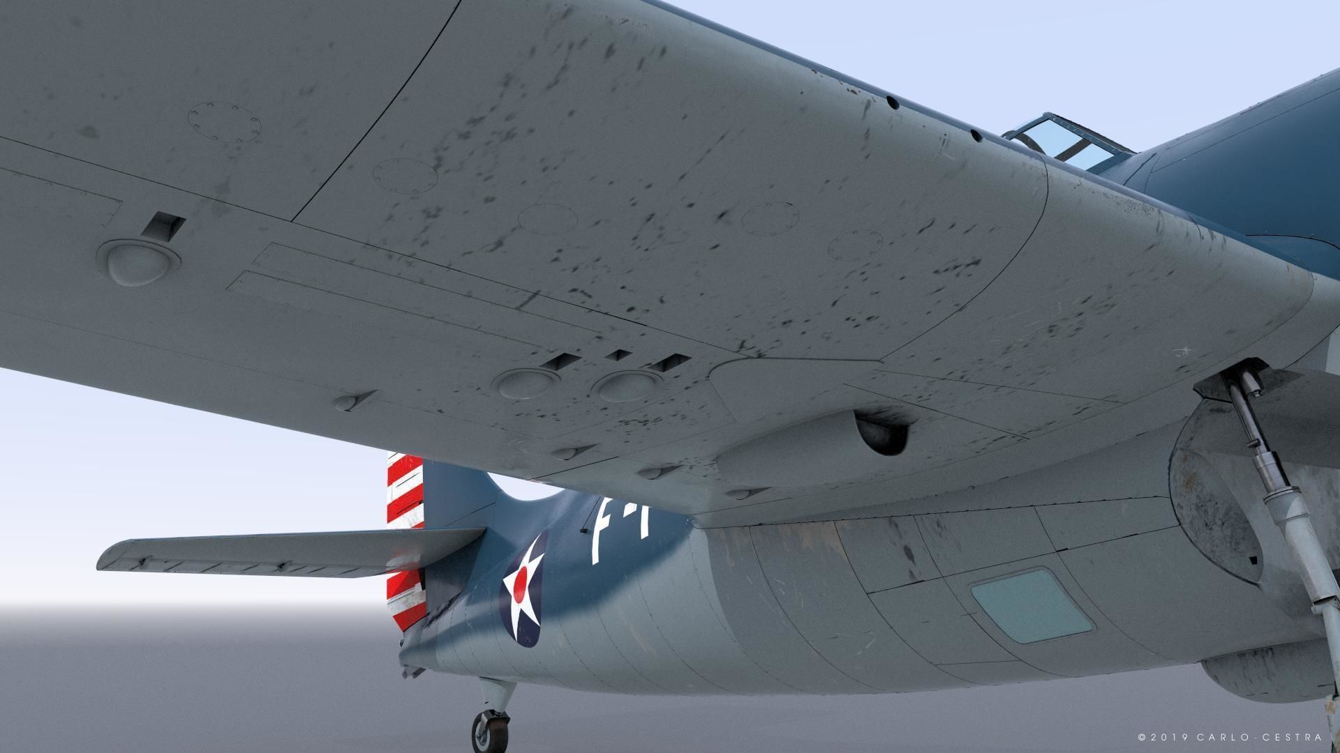 F4F-3 WILDCAT F1 -Felix-  Low-poly 3D model_14