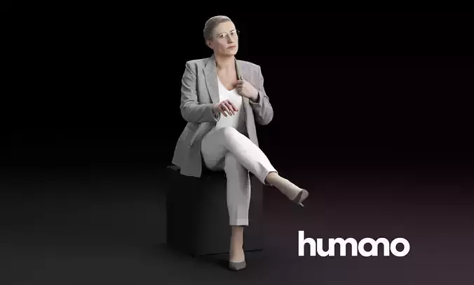 Humano Elegant woman sitting and talking 0320 3D model