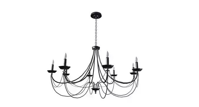 Chandelier Game Ready with six candles