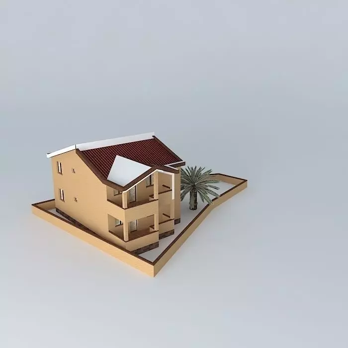 House Mediterranean Design Free 3D model_0