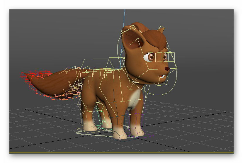 cartoon fox Low-poly 3D model_8