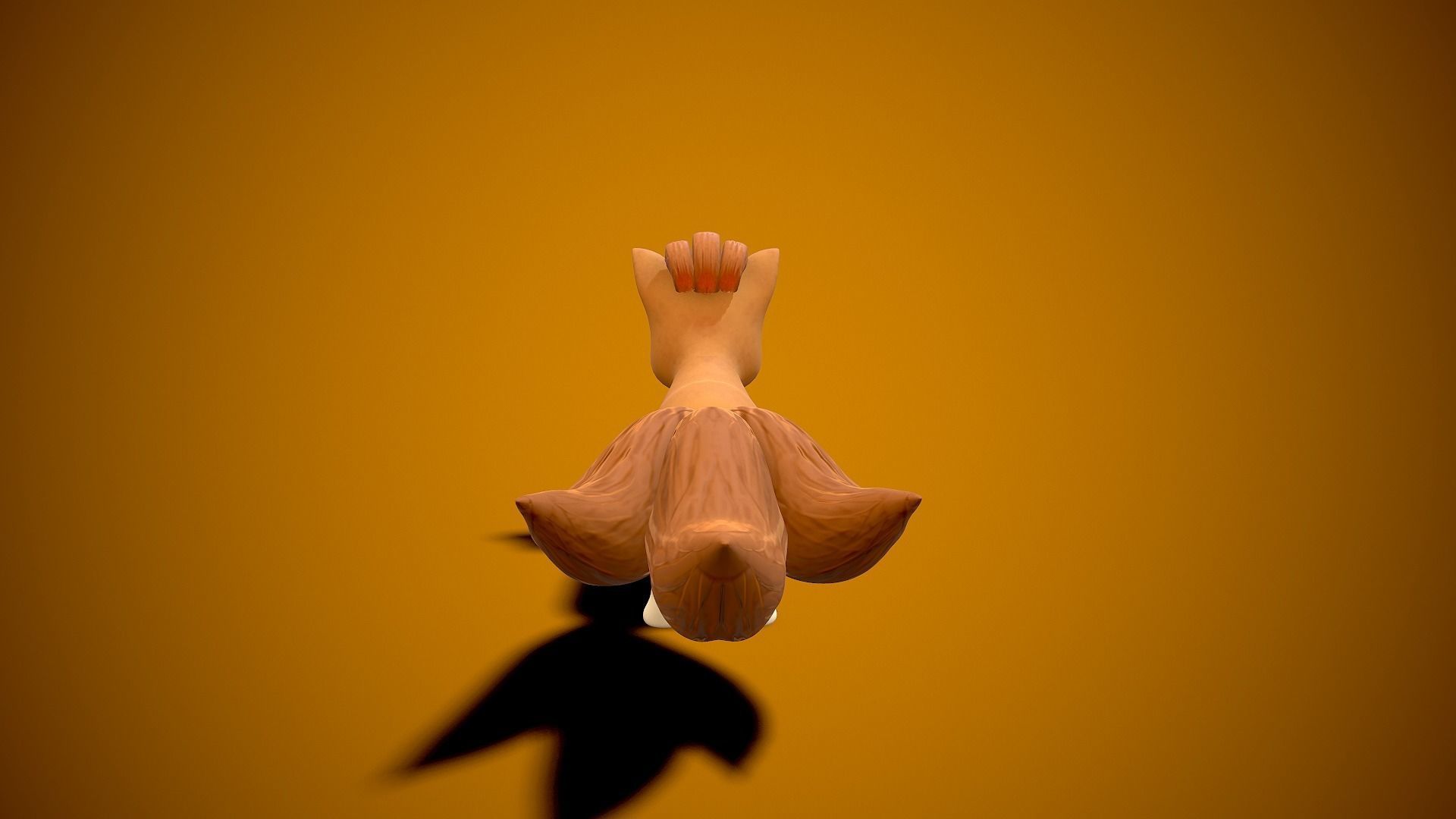 cartoon fox Low-poly 3D model_4