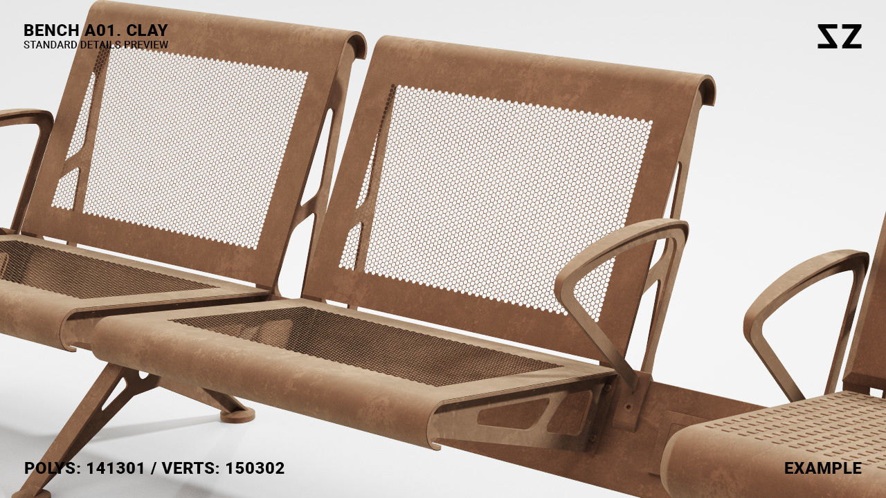 BENCH A01 PACKAGE 3D model_29