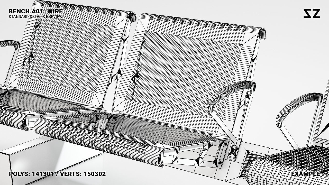 BENCH A01 PACKAGE 3D model_51