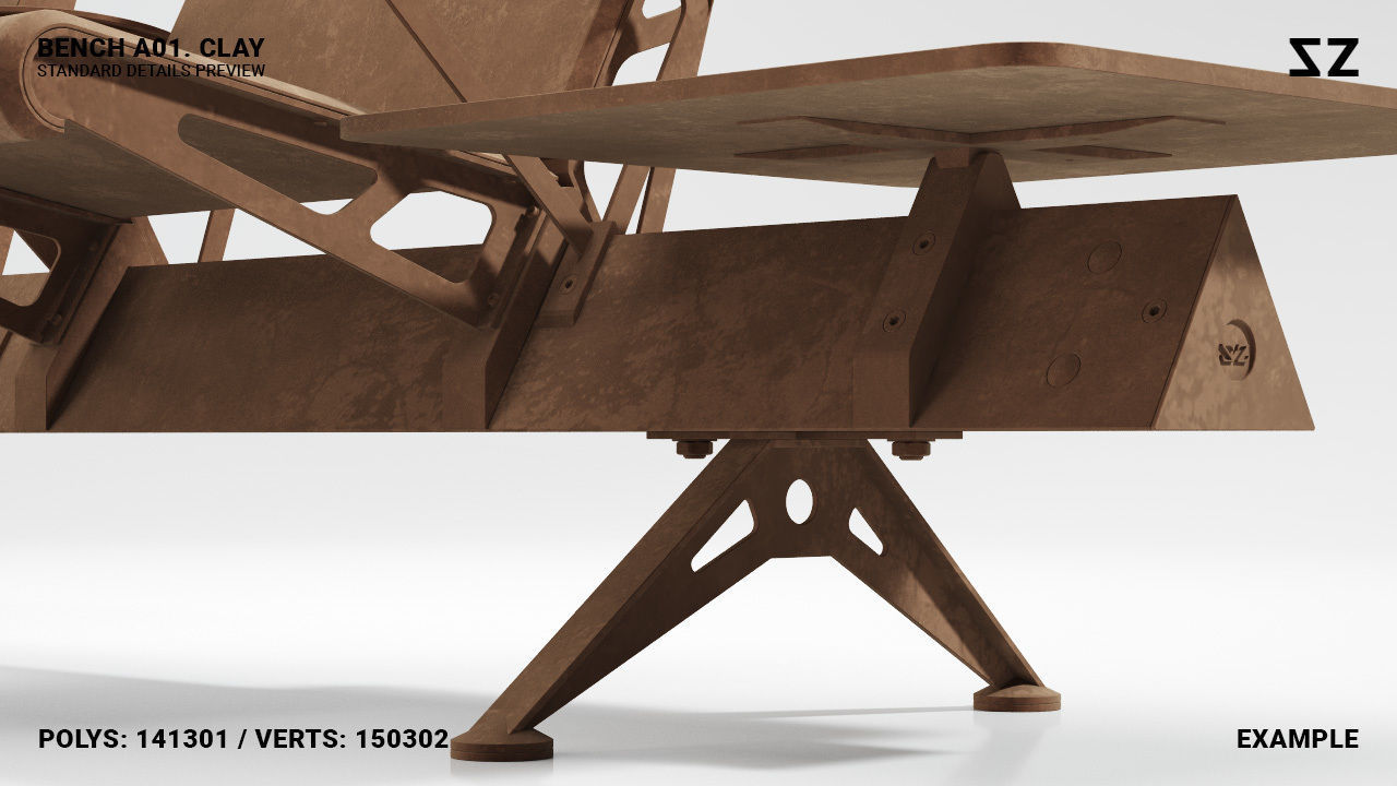BENCH A01 PACKAGE 3D model_30