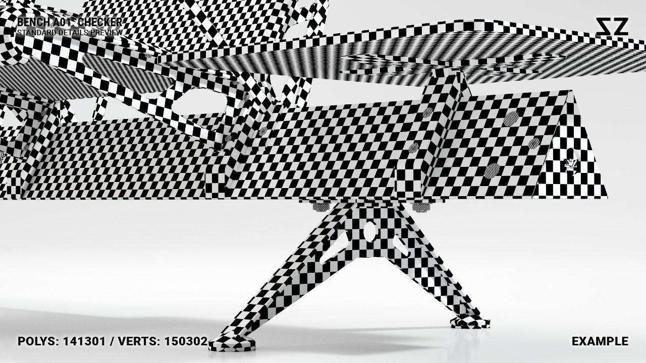 BENCH A01 PACKAGE 3D model_46