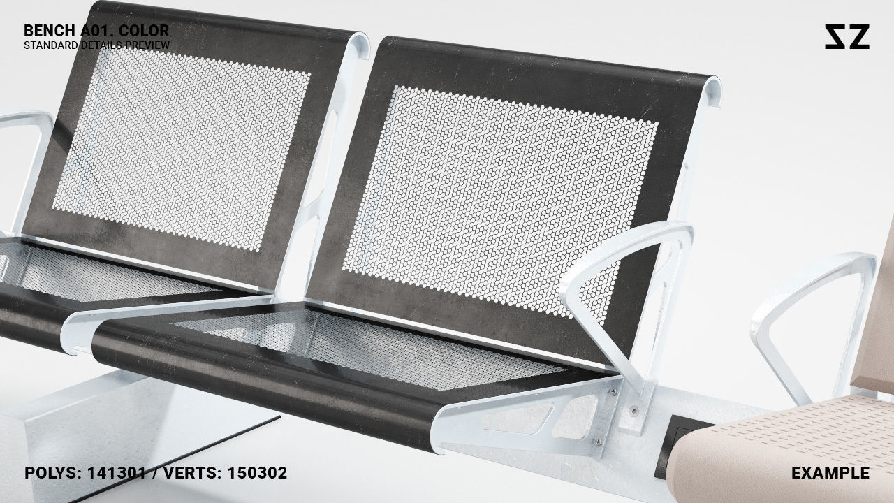 BENCH A01 PACKAGE 3D model_2