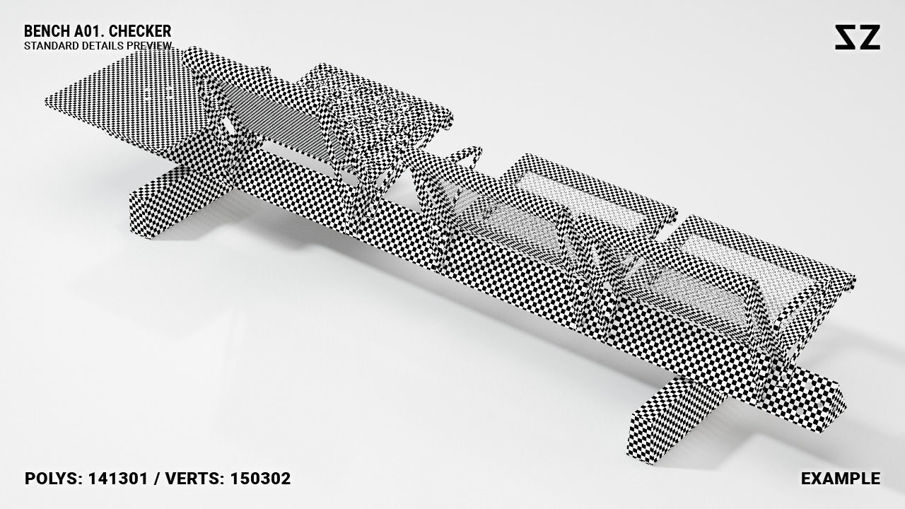 BENCH A01 PACKAGE 3D model_42