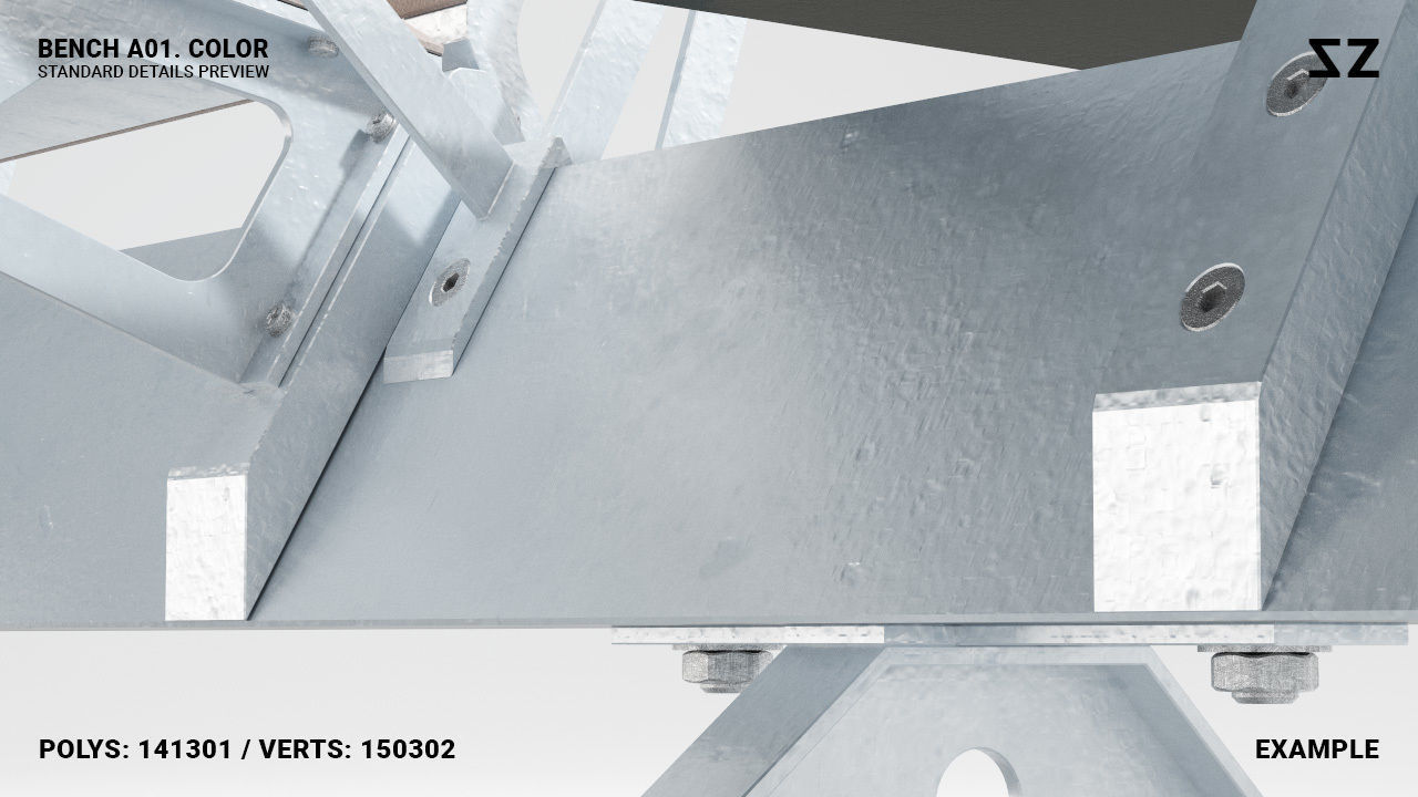 BENCH A01 PACKAGE 3D model_14