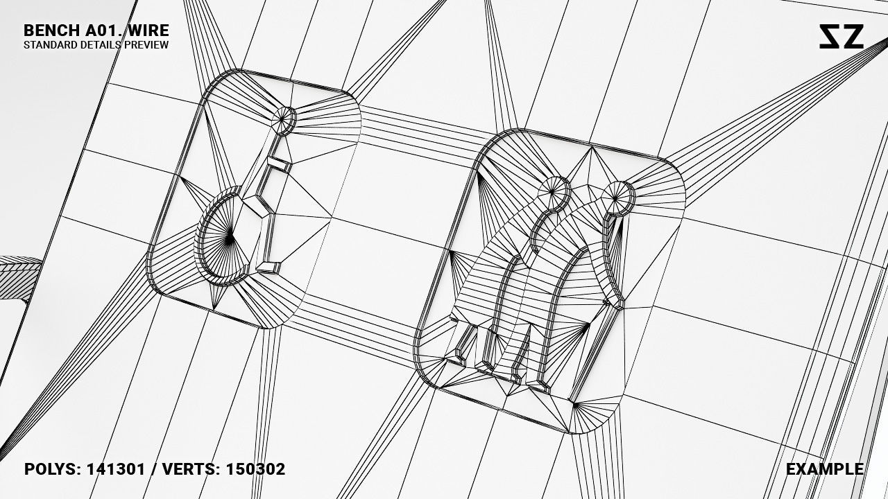BENCH A01 PACKAGE 3D model_57