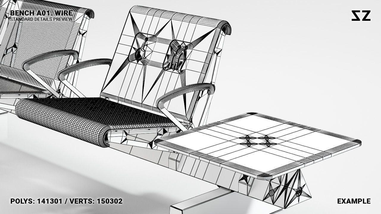 BENCH A01 PACKAGE 3D model_50