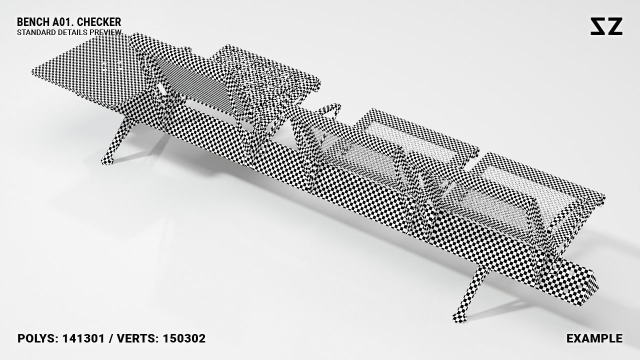 BENCH A01 PACKAGE 3D model_48