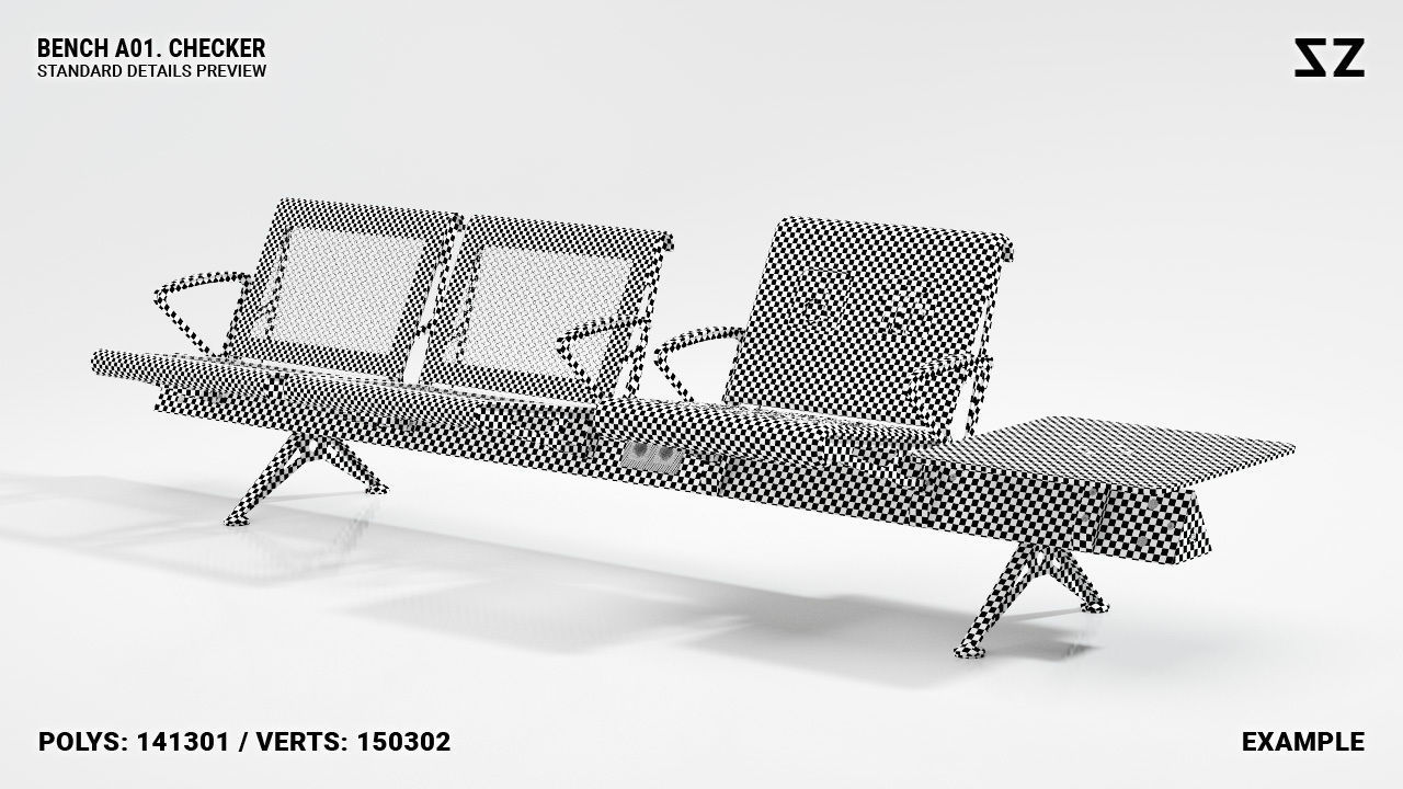 BENCH A01 PACKAGE 3D model_43