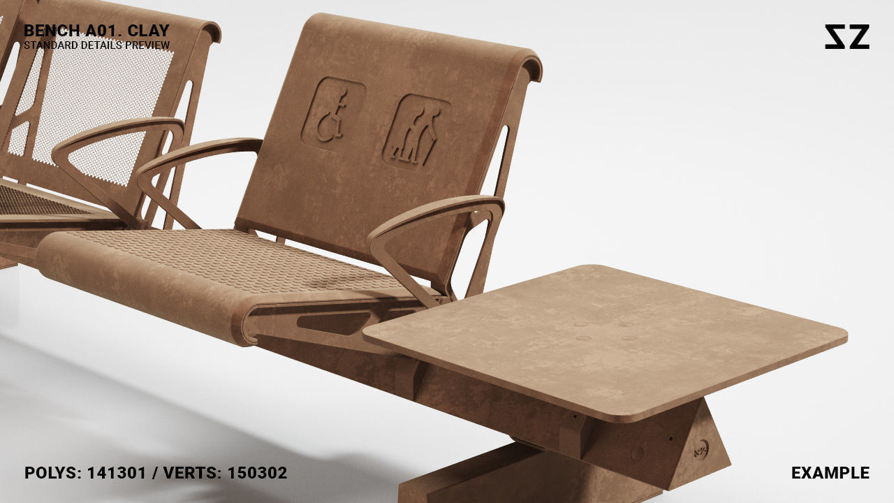 BENCH A01 PACKAGE 3D model_18