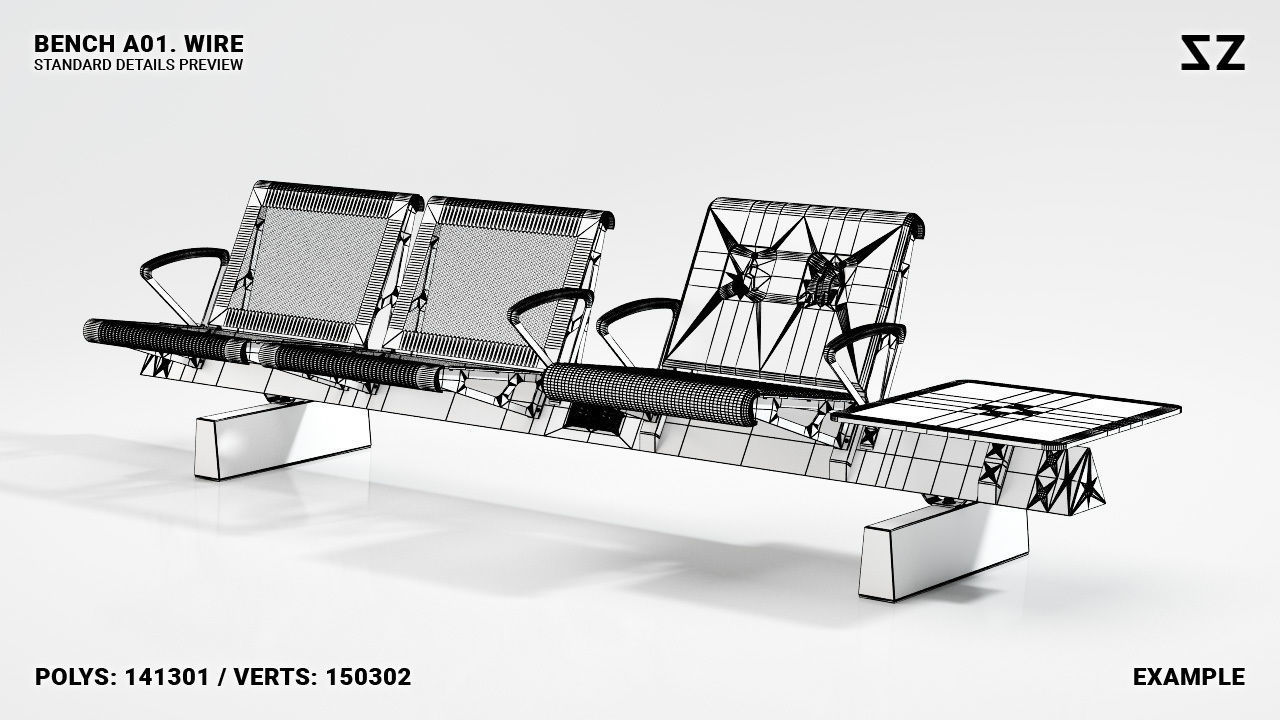 BENCH A01 PACKAGE 3D model_49