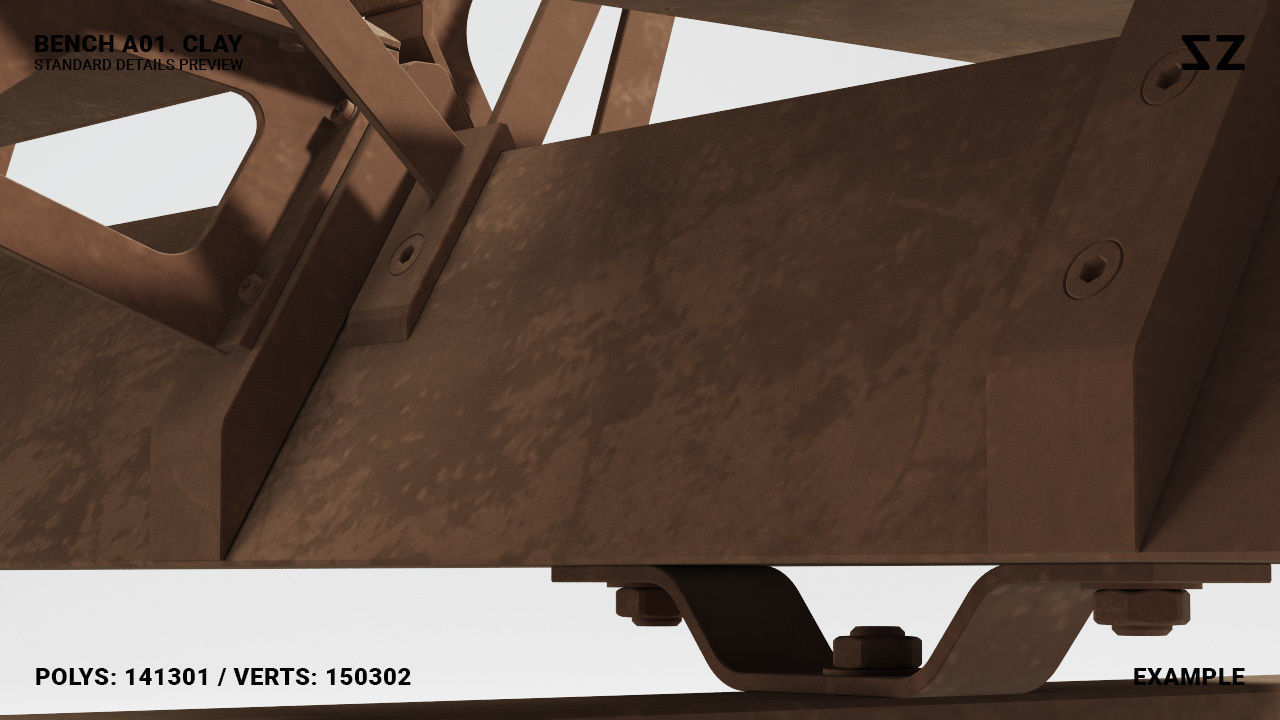 BENCH A01 PACKAGE 3D model_21