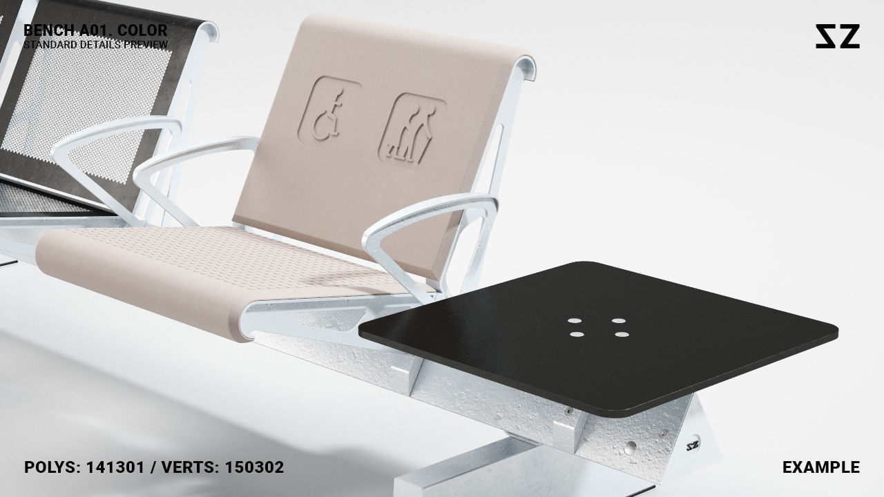 BENCH A01 PACKAGE 3D model_1