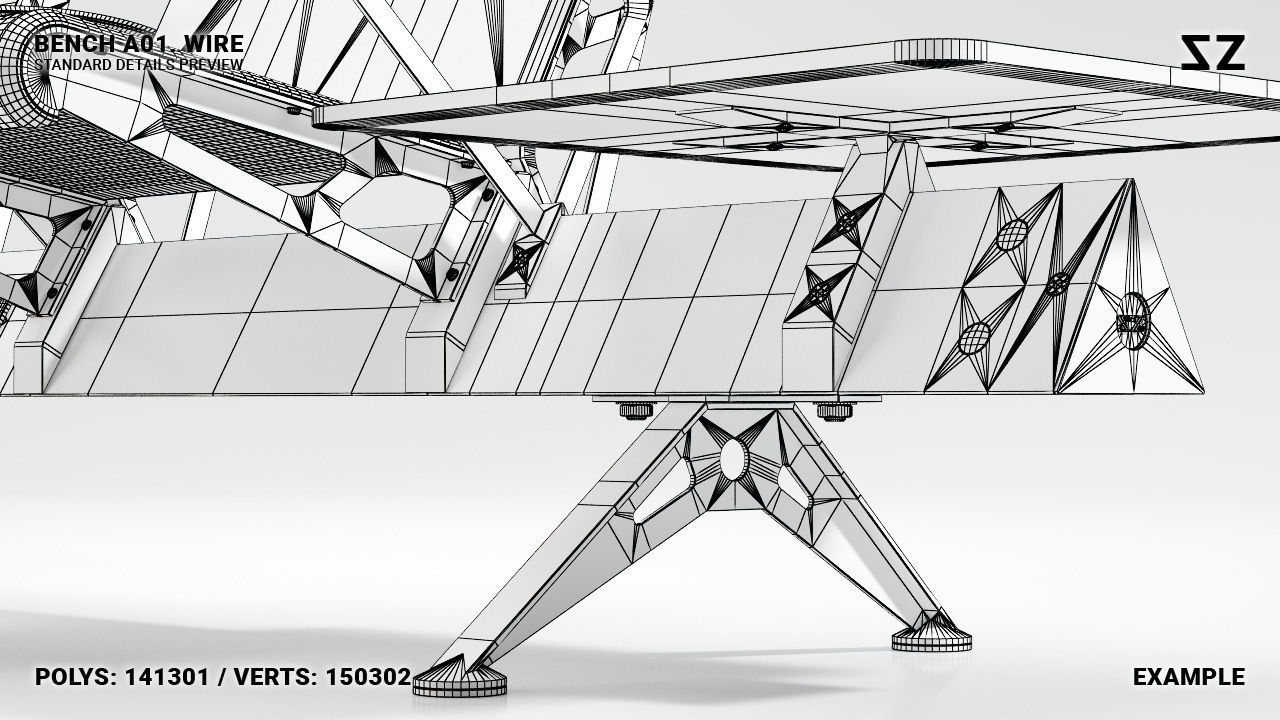 BENCH A01 PACKAGE 3D model_62