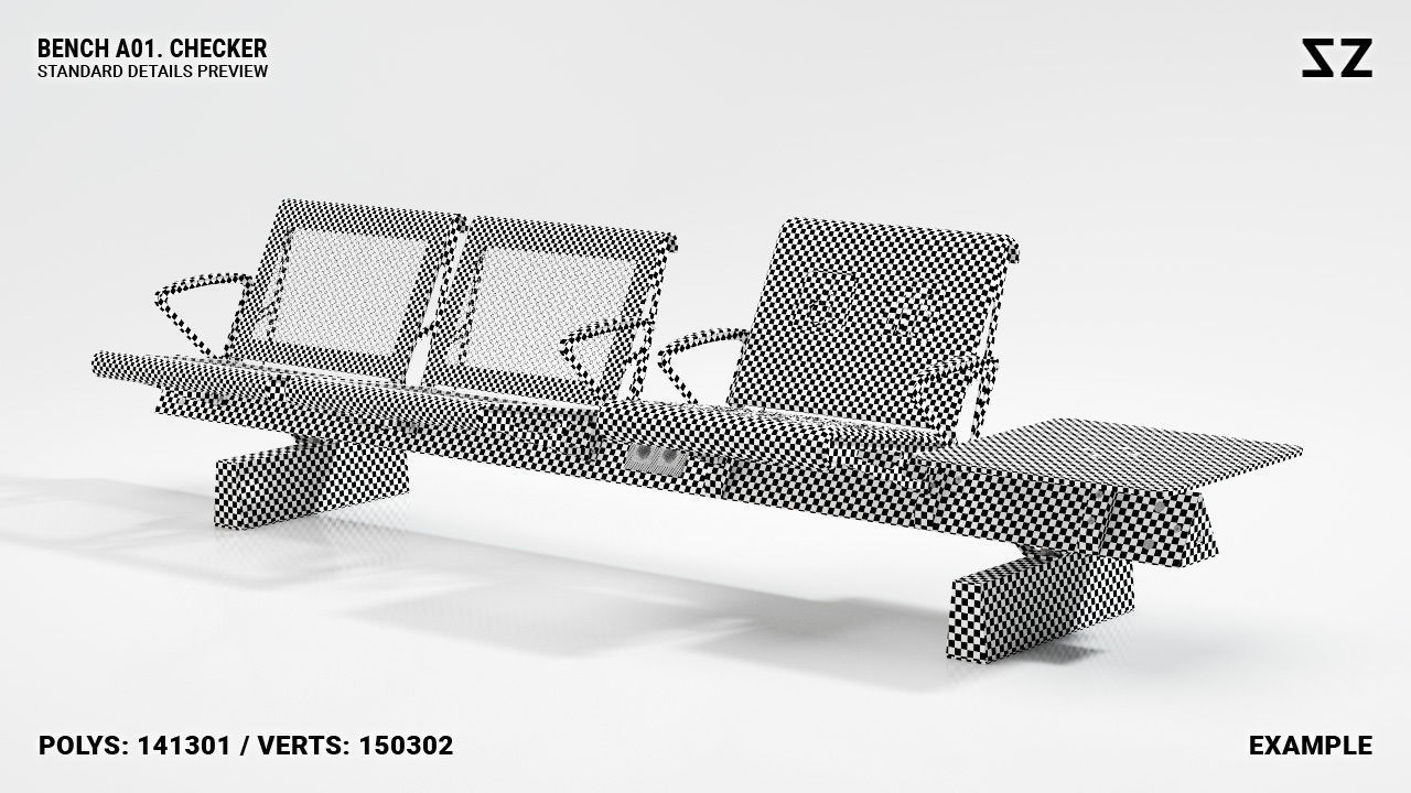 BENCH A01 PACKAGE 3D model_33
