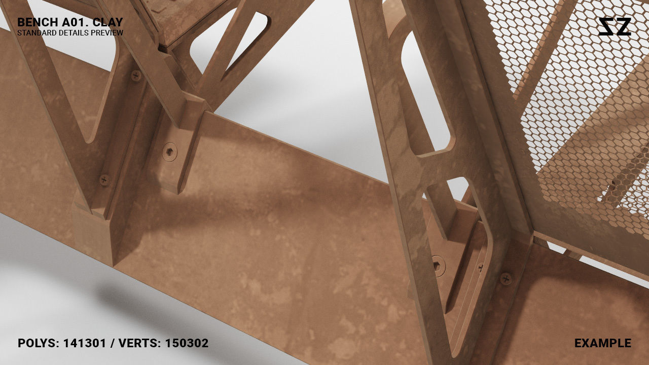 BENCH A01 PACKAGE 3D model_22