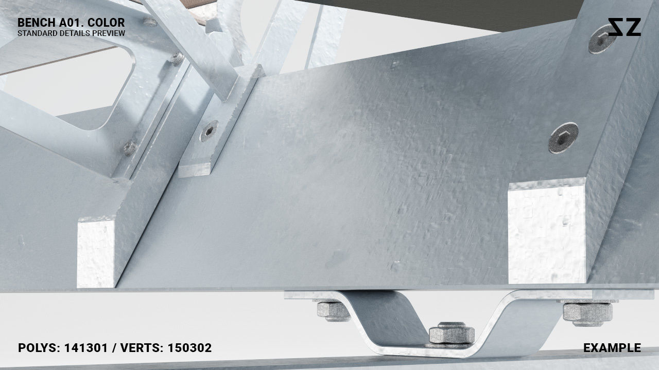 BENCH A01 PACKAGE 3D model_4