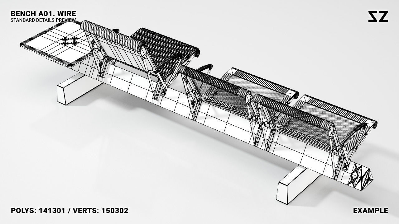 BENCH A01 PACKAGE 3D model_58