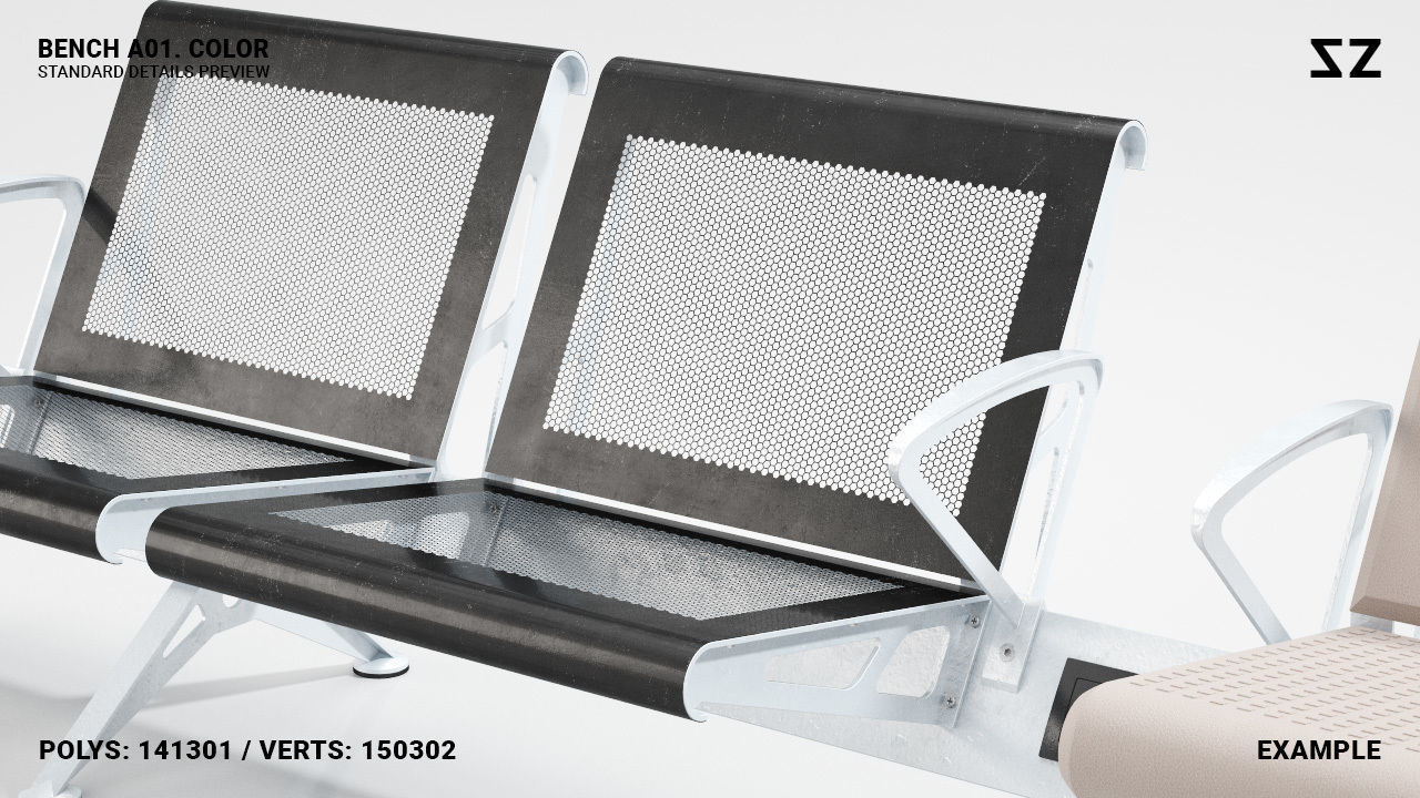 BENCH A01 PACKAGE 3D model_12